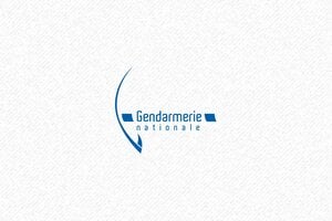 Tampon Gendarmerie Nationale - Trodat Printy 4913 - 58 x 22 mm - 8 lignes max. - encre blue - boîtier bleu - gendarmerie01