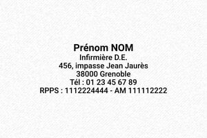 Tampon Infirmier - Trodat Printy 4913 - 58 x 22 mm - 8 lignes max. - encre black - boîtier noir - infirmiere-001-1