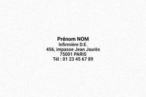 Tampon Infirmier - Trodat Printy 4911 - 38 x 14 mm - 5 lignes max. - encre black - boîtier noir - infirmiere05