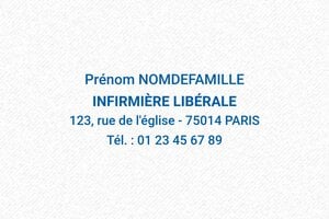 Tampon Infirmier - Trodat Printy 4913 - 58 x 22 mm - 8 lignes max. - encre blue - boîtier noir - infirmiere07