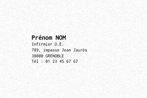 Tampon Infirmier - Trodat Printy 4912 - 47 x 18 mm - 7 lignes max. - encre black - boîtier pêche - infirmiere08