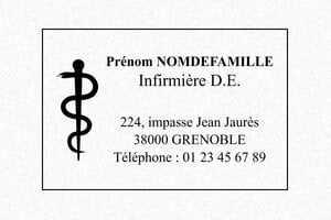 Tampon Infirmier - Tampon Trodat Printy 4927 - 60 x 40 mm - 16 lignes max. - encre black - boîtier noir - infirmiere10