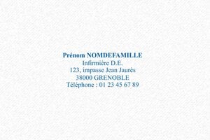Tampon Infirmier - Trodat Printy 4911 - 38 x 14 mm - 5 lignes max. - encre blue - boîtier bleu - infirmiere12