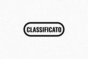 Timbro Magazzino Strettamente Classificato nero ovale con indicazione in grassetto - undefined - encre black - it-classificato01-1747207139333