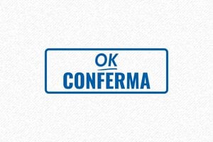 Timbro di Conferma Magazzino mit OK unterstrichen und eingerahmt - undefined - encre blue - boîtier noir - it-conferma-formale-1747207010220