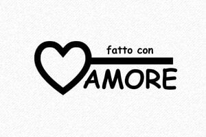 Timbro Fatto con Amore C - 60x25 mm mit Herz auf einer Linie und Text - undefined - encre black - it-fattoconamore02-1747207702143