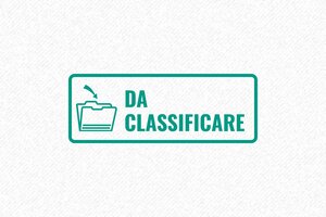 Timbro da Classificare con icona della cartella documenti. - undefined - encre green - boîtier noir - it-formale-da-classificare-1747206914974