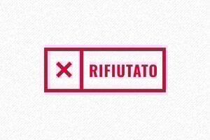 Timbro Rifiutato con logo a croce e cornice - undefined - encre red - boîtier rouge - it-formel-rifiutato05-1747206827988