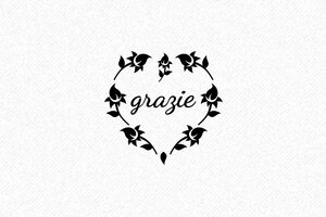 Timbro Magazzino Versatile Grazie con motivo floreale e testo - undefined - encre black - it-grazie05-1747204940752
