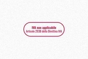 Timbro "Nessuna IVA" 38 x 14 mm ovale personalizzabile con doppia linea - undefined - encre red - boîtier rouge - it-it-mwst02-1747207227256