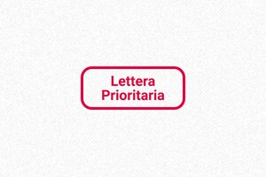 Timbro Magazzino Lettera Prioritaria con cornice semplice - undefined - encre red - boîtier noir - it-lettera-prioritaria01-1747206728102