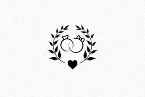 Timbro in legno "Fedi Nuziali e Alloro" - encre black - it-matrimonio13-1747204823938