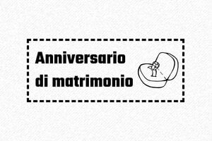 Timbro versatile matrimonio - 60x25 mm con testo, logo ad anello e cornice a pois - undefined - encre black - it-matrimonio40-1747204789967