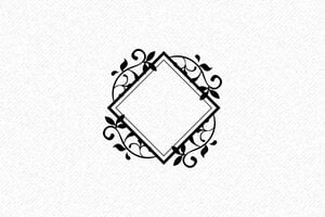 Timbri decorativi in legno - Timbro decorativo con cornice di foglie - undefined - encre black - it-timbro-motivo-001-11-1747207808064