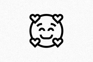 Timbro Emoji Innamorato illustrazione con emoji e cuori - undefined - encre black - it-timbro-motivo-001-4-1747207762594