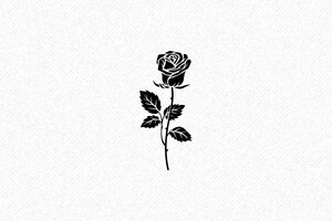 Timbro Rosa rosa disegnata in nero - undefined - encre black - it-timbro-motivo-001-8-1747207790766