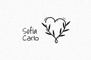 Timbri con nome  - Timbro matrimonio "Grazie" in legno - 60x25 mm - undefined - encre black - it-timbro-nome-001-26-1747208139147