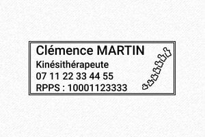 Tampon Kinésithérapeutes - Trodat Printy 4913 - 58 x 22 mm - 8 lignes max. - encre black - boîtier noir - kine-16