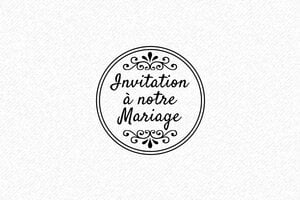 Tampon carré pour invitation mariage - 30 x 30 mm - 12 lignes max. - encre black - mariage07