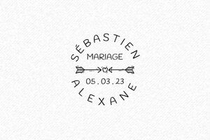 Tampon Scrapbooking Mariage - Tampon Bois rond 30mm - 30 x 30 mm - 12 lignes max. - encre black - mariage11