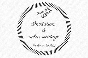 Tampon Scrapbooking Mariage - Tampon Bois rond 50mm - 50 x 50 mm - 20 lignes max. - encre black - mariage34