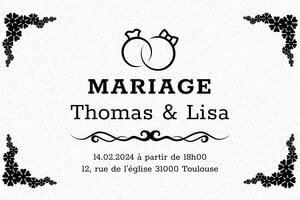 Tampon Scrapbooking Mariage - Tampon Bois 100x60 - 100 x 60 mm - 24 lignes max. - encre black - mariage35