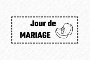 Tampon mariage polyvalent - 60 x 25 mm - 60 x 25 mm - 10 lignes max. - encre black - mariage40