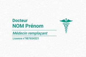 Tampon Certificat Médical - Trodat Printy 4913 - 58 x 22 mm - 8 lignes max. - encre green - boîtier noir - medecin01