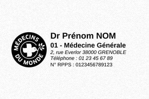 Tampon Certificat Médical - Tampon Trodat Metal Line 5205 - 70 x 25 mm - 10 lignes max. - encre black - boîtier noir - medecin06