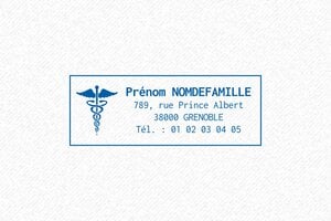 Tampon Médecin - Tampon Trodat Pocket 9512 - 47 x 18 mm - 7 lignes max. - encre blue - boîtier noir - medecin18
