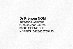 Tampon Médecin - Trodat Printy 4912 - 47 x 18 mm - 7 lignes max. - encre black - boîtier noir - medecin21