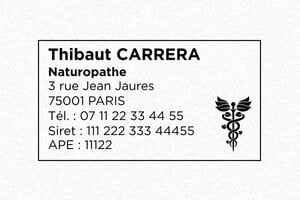Tampon Naturopathe - Trodat Printy 4928 - 60 x 33 mm - 13 lignes max. - encre black - boîtier rouge - naturopathe-03