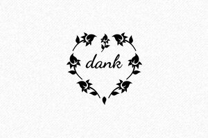 Houten stempel "Dank" - Bloemenhart - encre noir - nl-nl-dank05-1756719641042