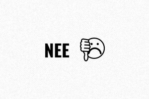 Houten stempel "NEE" - Duim omlaag - encre noir - nl-nl-standaard35-1756719175501