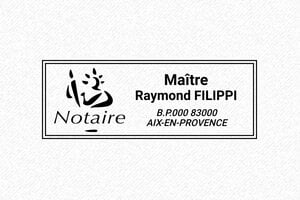 Tampon Notaire - Trodat Printy 4913 - 58 x 22 mm - 8 lignes max. - encre black - boîtier noir - notaire07