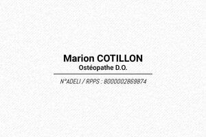 Tampon Osthéopathe - Trodat Printy 4911 - 38 x 14 mm - 5 lignes max. - encre black - boîtier noir - osteopathe07