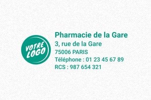 Tampon Pharmarcie - Trodat Printy 4913 - 58 x 22 mm - 8 lignes max. - encre green - boîtier noir - pharmacie03