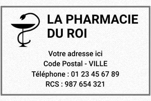 Tampon Pharmarcie - Tampon Bois 100x60 - 100 x 60 mm - 24 lignes max. - encre black - pharmacie08