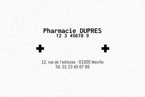 Tampon Pharmarcie - Tampon Trodat Printy 4750 - 41 x 24 mm - 3 lignes max. - encre black - boîtier noir - printy-4750-pharmacie-01