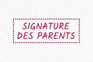 Tampon Signature des Parents - 38 x 14 mm - 58 x 22 mm - 8 lignes max. - encre red - boîtier noir - signature-parents01