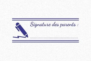 Tampon Signature des Parents - 68 x 9 mm - 58 x 22 mm - 8 lignes max. - encre purple - boîtier vert - signature-parents02