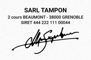 Tampon Encreur 1 ligne - Tampon Trodat Metal Line 5208 - 68 x 47 mm - 18 lignes max. - encre black - boîtier anneau noir - signature2-4913