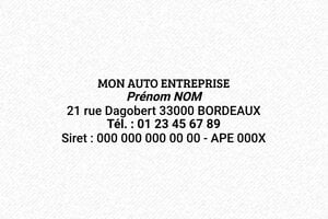 Tampon Auto-Entrepreneur - Trodat Printy 4913 - 58 x 22 mm - 8 lignes max. - encre black - boîtier noir - standard10