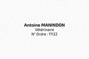 Tampon Vétérinaire - Trodat Printy 4911 - 38 x 14 mm - 5 lignes max. - encre black - boîtier noir - veterinaire07