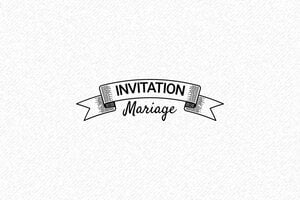 Nos tampons avec la formule INVITATION - Tambois bois invitation mariage - 40 x 15 mm - 6 lignes max. - encre black - boîtier noir - mariage01