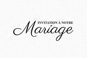 Nos tampons avec la formule INVITATION - Tampon invitation mariage 60x25 mm - 60 x 25 mm - 10 lignes max. - encre black - boîtier noir - mariage08