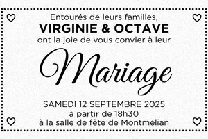 Tampon mariage - Tampon bois 10060 - 100 x 60 mm - 24 lignes max. - encre black - mariage10