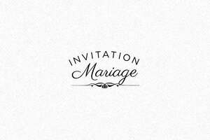 Tampon mariage - Tampon rectangulaire mariage en bois - 40 x 15 mm - 40 x 15 mm - 6 lignes max. - encre black - mariage12
