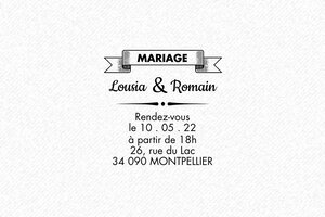 Tampon mariage - Tampon bois 3030 - 30 x 30 mm - 12 lignes max. - encre black - mariage17