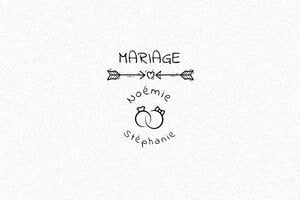 Tampon mariage - Tampon bois 3030 - 30 x 30 mm - 12 lignes max. - encre black - mariage24